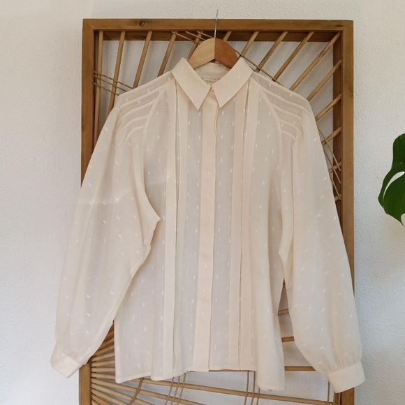 Vintage Geiger Of Austria Wool Blend Sheer Blouse - Picture 1 of 8
